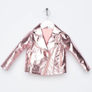 Tutu Couture Kids Metallic Pink Motorcycle Jacket